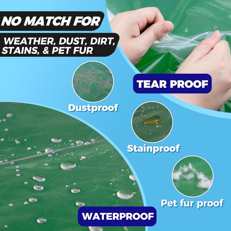 Storage Standard 2-Pack Billiard & Pool Table Cover 8 Feet - Reusable Heavy-Duty Clear Plastic, Standard 8ft Pool Table Covers, Waterproof Cover for Storage, Moving, & Dust Protection, 100" x 56" x 8" - Image 4